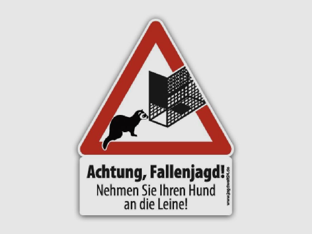 Warnschild "Achtung Fallenjagd Nr.1" Klein
