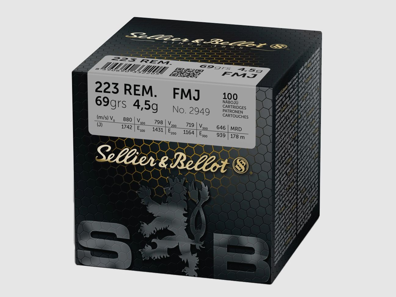 Sellier Bellot 223 rem FMJ cartucce VRAC x500 69gr 4.5g, immagine 1 di 3