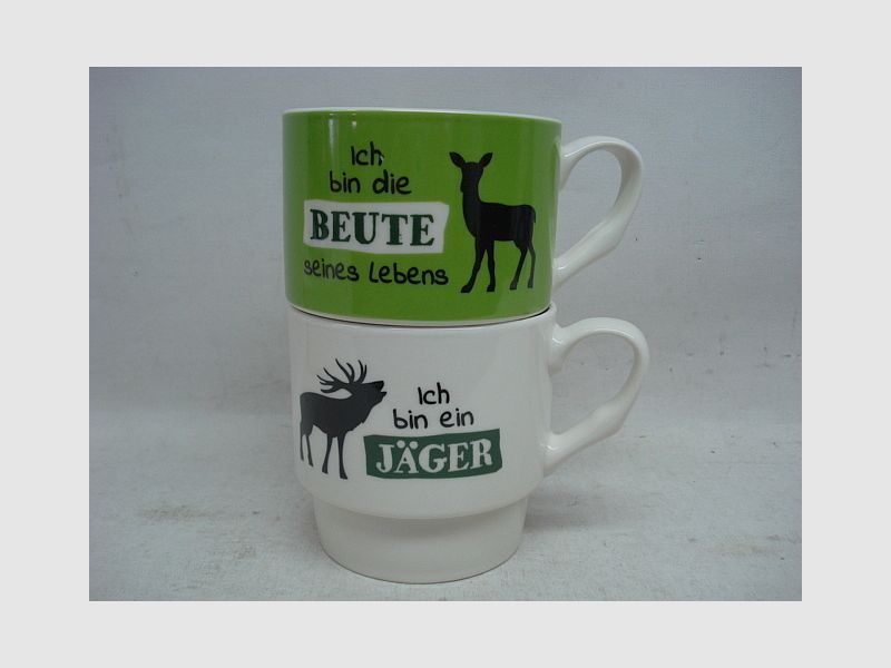 Stapeltasse witzig 2tlg. - Porzellan