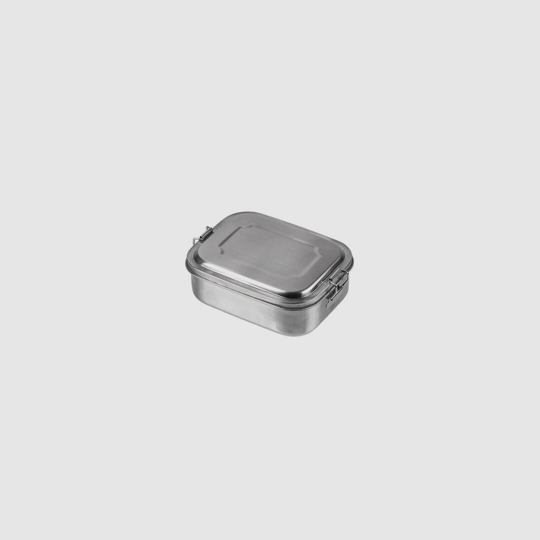Brotbüchse / Köderdose 16x13x6,2cm Edelstahl mit Clips - Lunchbox / Utensilienkiste f. Ersatzteile