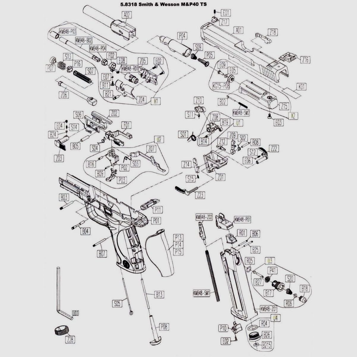 Ersatzteil Umarex Ref. 83.20.0037 Abzug montiert SW M&P40, Bild 2 von 2