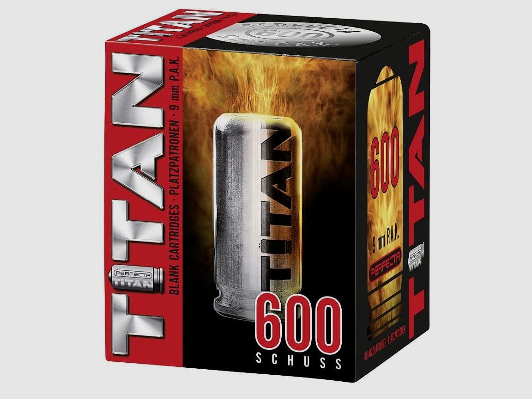 Perfecta Titan 9 mm P.A.K Platzpatronen - 600 Stk.