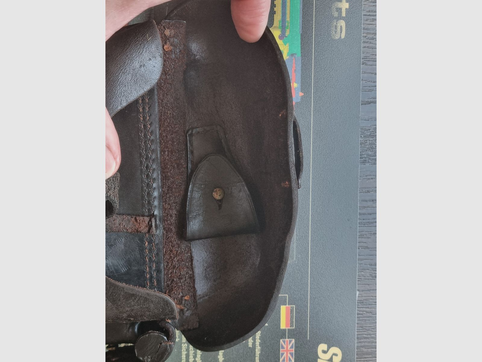 1915 DWM P08 Artillerie Leder-Holster von Steinmetz Breslau (B.A.X.) / Preis ist VHB