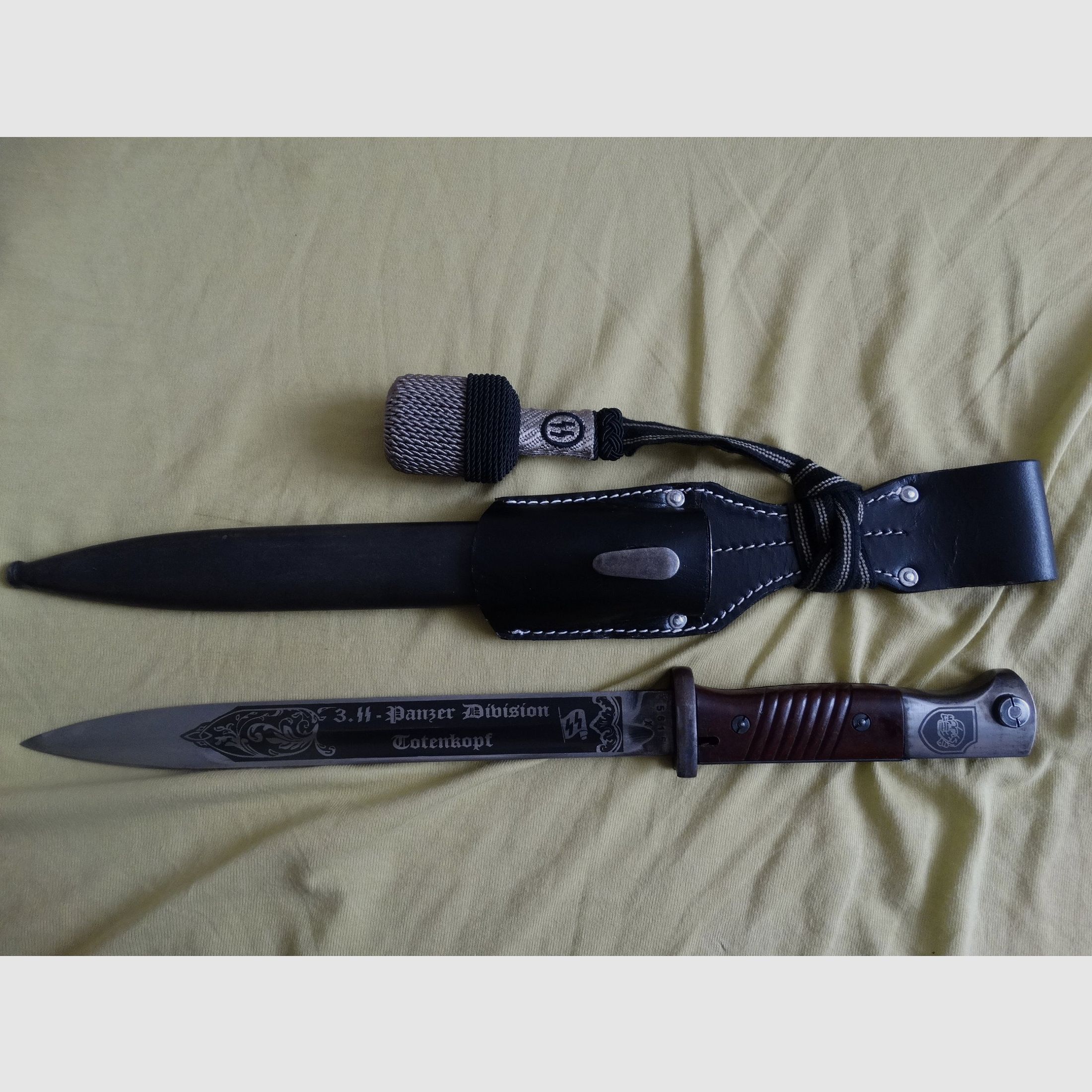 Bajonett SS Totenkopf mit Gravur aus Wk2 