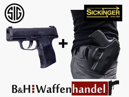 Neuwaffe, auf Lager: Sig Sauer P365 Nitron MS Pistole inkl. Sickinger Leder-Holster "Lightning"