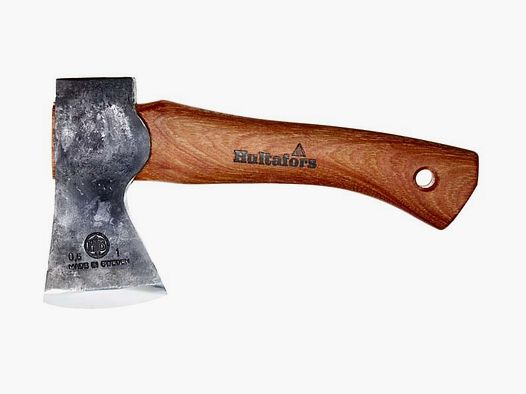 Hultafors Mini-Beil AGELSJÖN, Ovako-Carbonstahl,, Stiel aus Hickoryholz, Kopfscheide aus braunem Leder