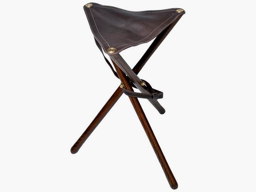 TRÉPIED BOIS EN CROÛTE DE CUIR 65CM