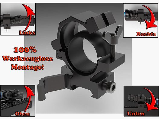 Montage pour lampes de poche 24-26mm / Picatinny