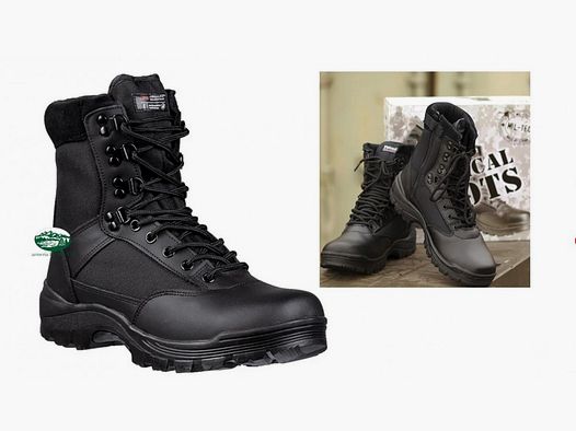 MILSPEC Taktische Stiefel schwarz mit Reißverschluss