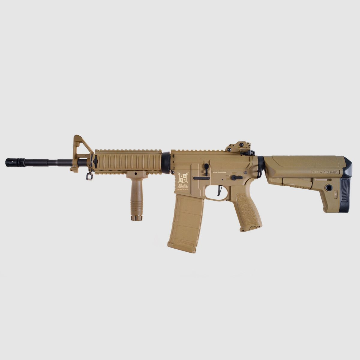 AR15 RIS CHARLIE Tan S-AEG Fucile Airsoft Libero da 18 Anni | Delta Armory