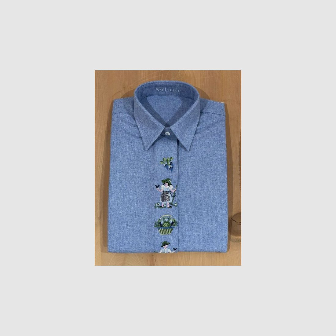 Wallmann Flanell-Bluse «Erntetag« in Hellblau