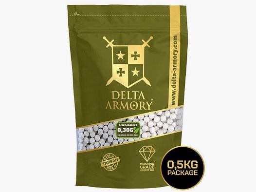 Airsoft Bio BB´s Kaliber 6mm - 0.30g Delta Armory Diamond Edition Weiss 1.666 Stück