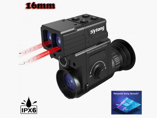 Sytong HT-77 LRF Nederlandse versie 16 mm lens met 45 mm alu-adapter zonder IR-straler