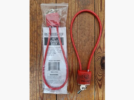 Stahlkabelschloss, Lockdown, Troy, 15"   NEU