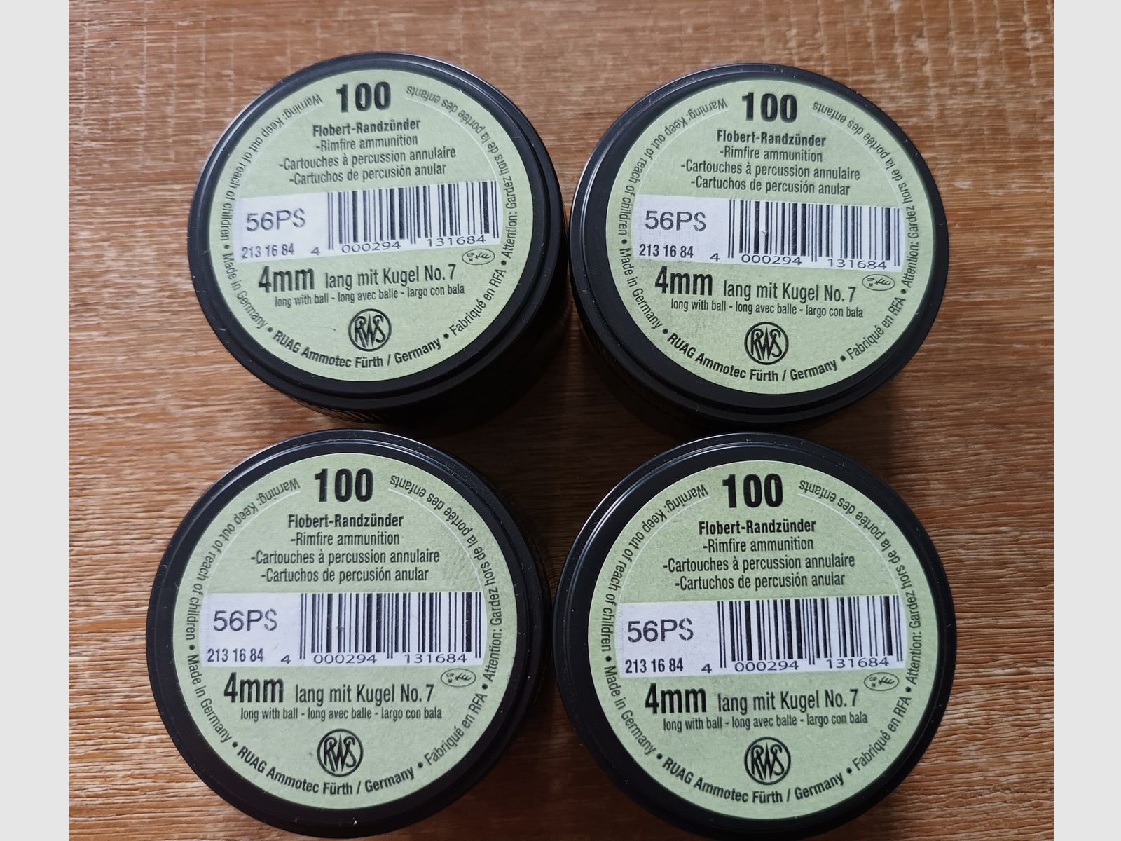 RWS  4mm largo balas de percusión anular No.7 - nueva producción