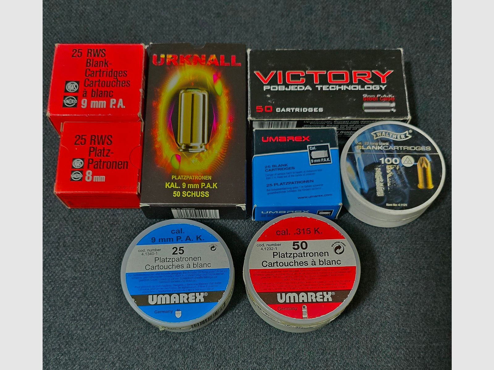 Platzpatronen für Schreckschusswaffen  Umarex Pobjeda Victory 9mm PAK RK 8mm