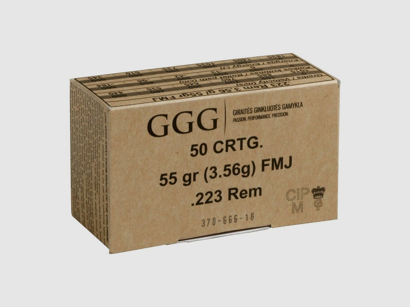 GGG .223 Rem. Vlm BT 3.6g/55grs.