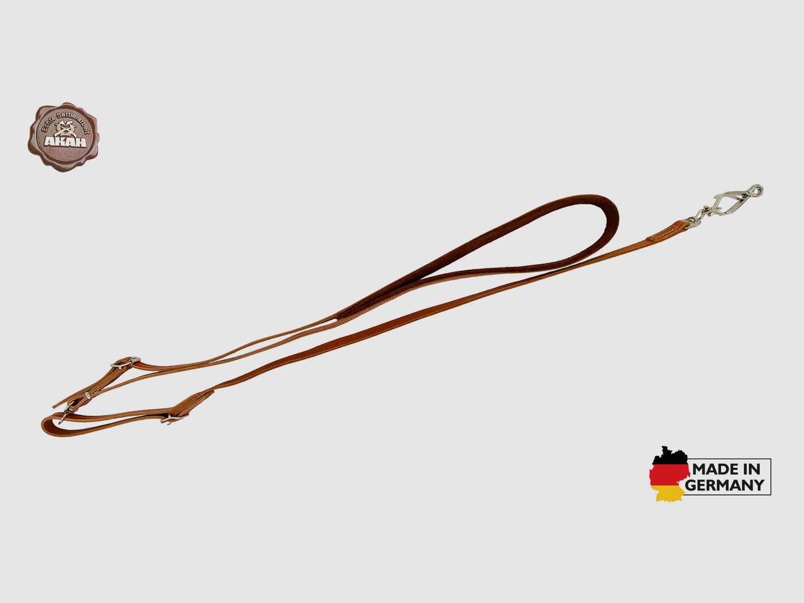 AKAH Umhängeleine aus Fahlleder mit Yak-Polster