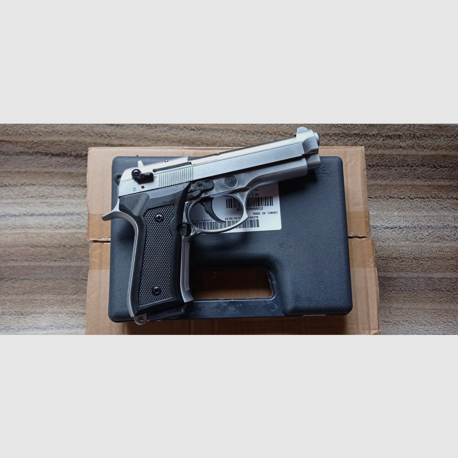 BLOW F92 Matt Chrome 9mm P.A.K. Schreckschusspistole Beretta 92F / M9 Nachbau