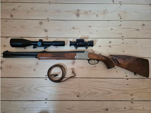 Doble rifle Bock Blaser / Sauer 97 8x57IRS con cápsula y Aimpoint