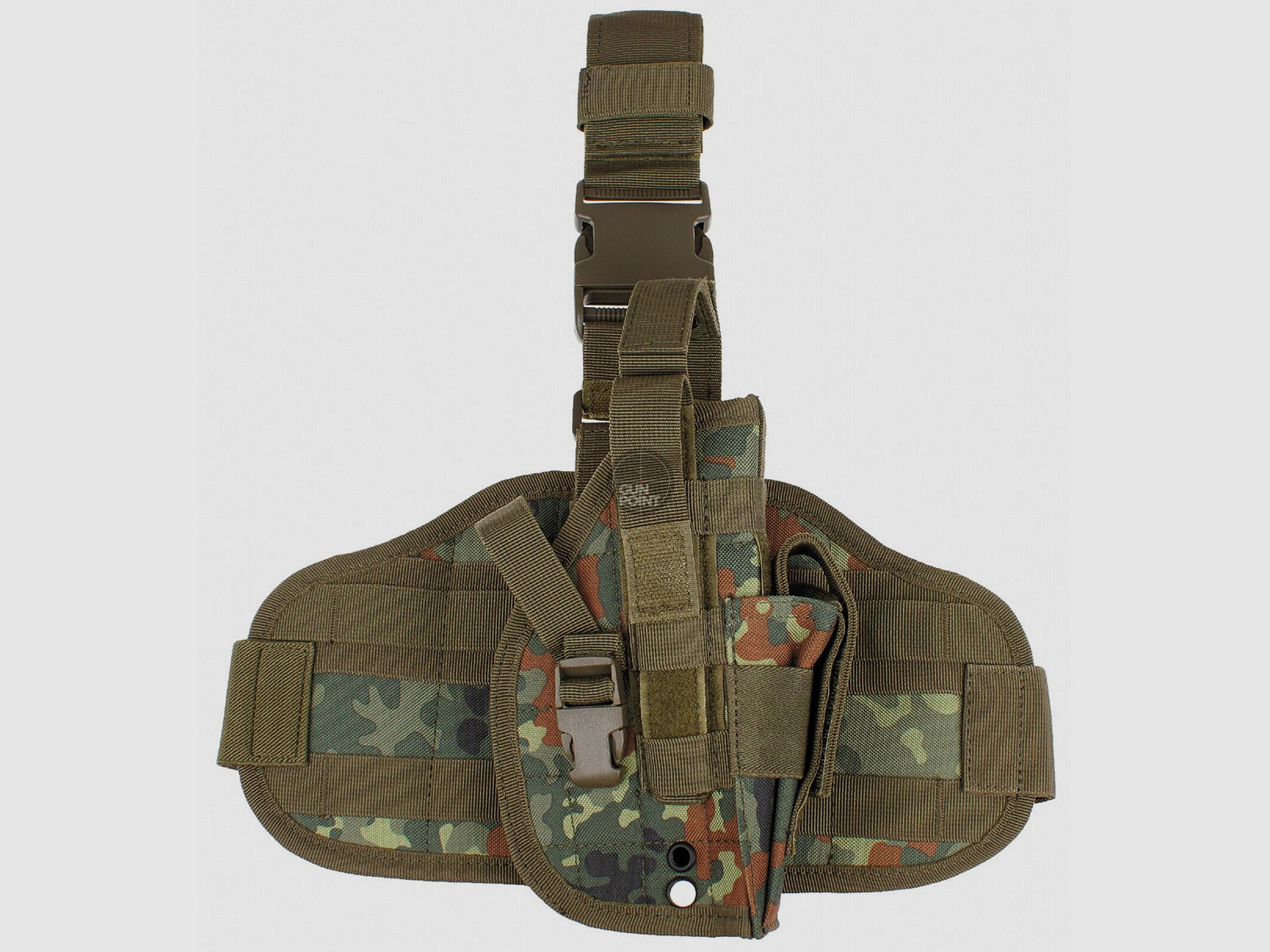 Pistolenbeinholster, MOLLE",rechts, flecktarn"