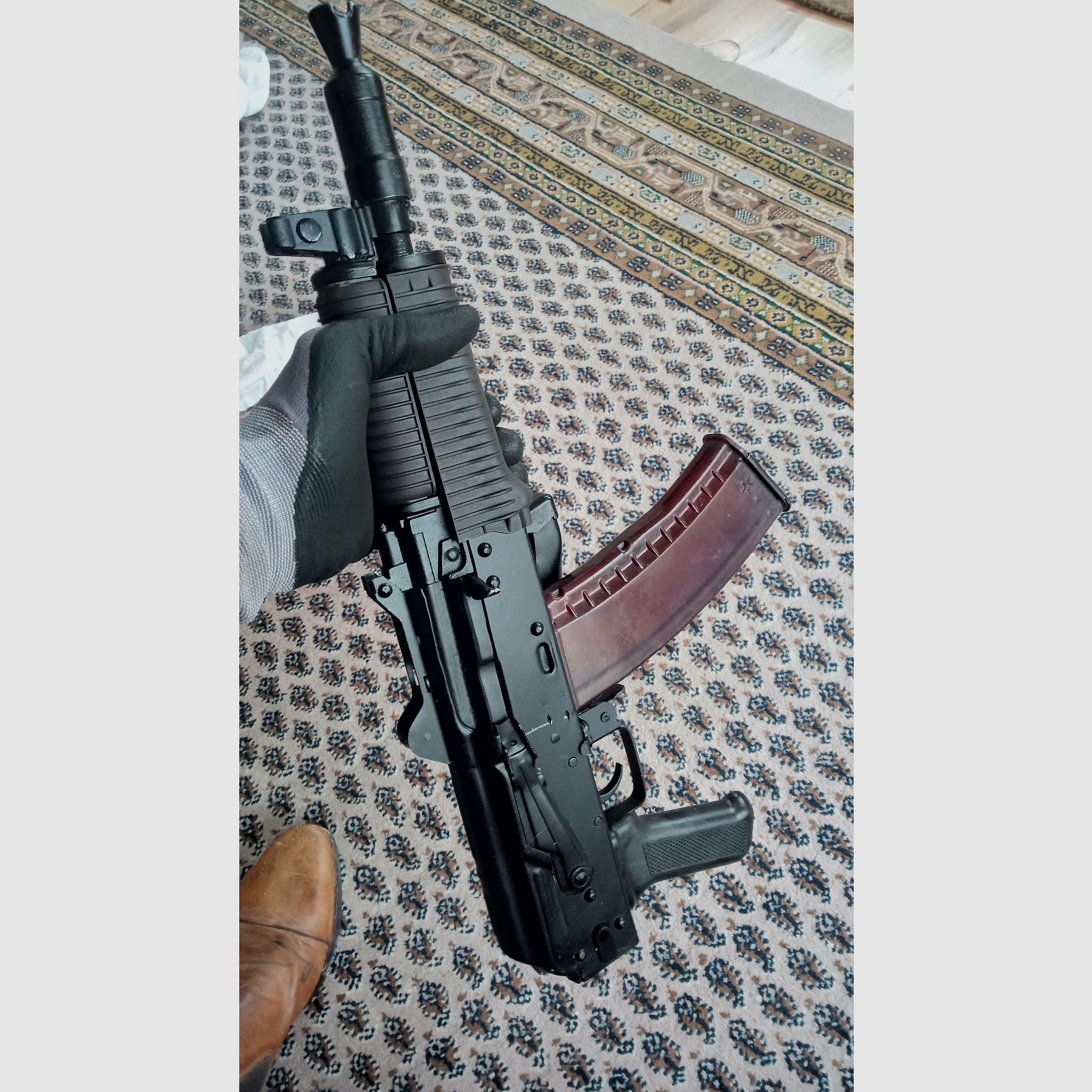 Full steel Co2 Yunker AKS-74u decoration from MWM Gillmann with real parts optionally with decoration plum // AKSU Krinkov / russian-guns-de / 4.5mm BB