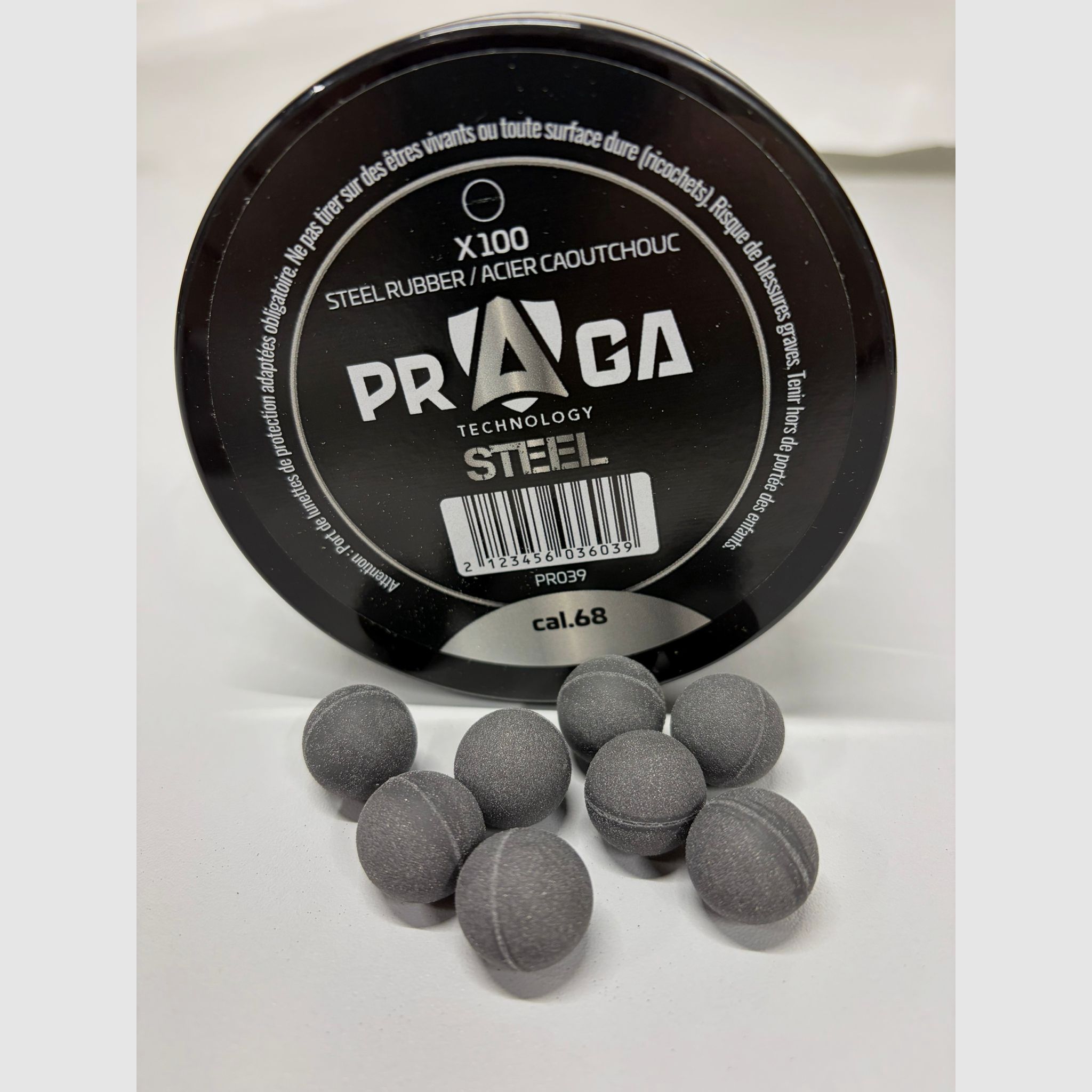 Praga Defense billes en caoutchouc avec noyau en acier .68