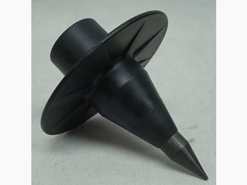 Stock tip - for wooden stick, with plate