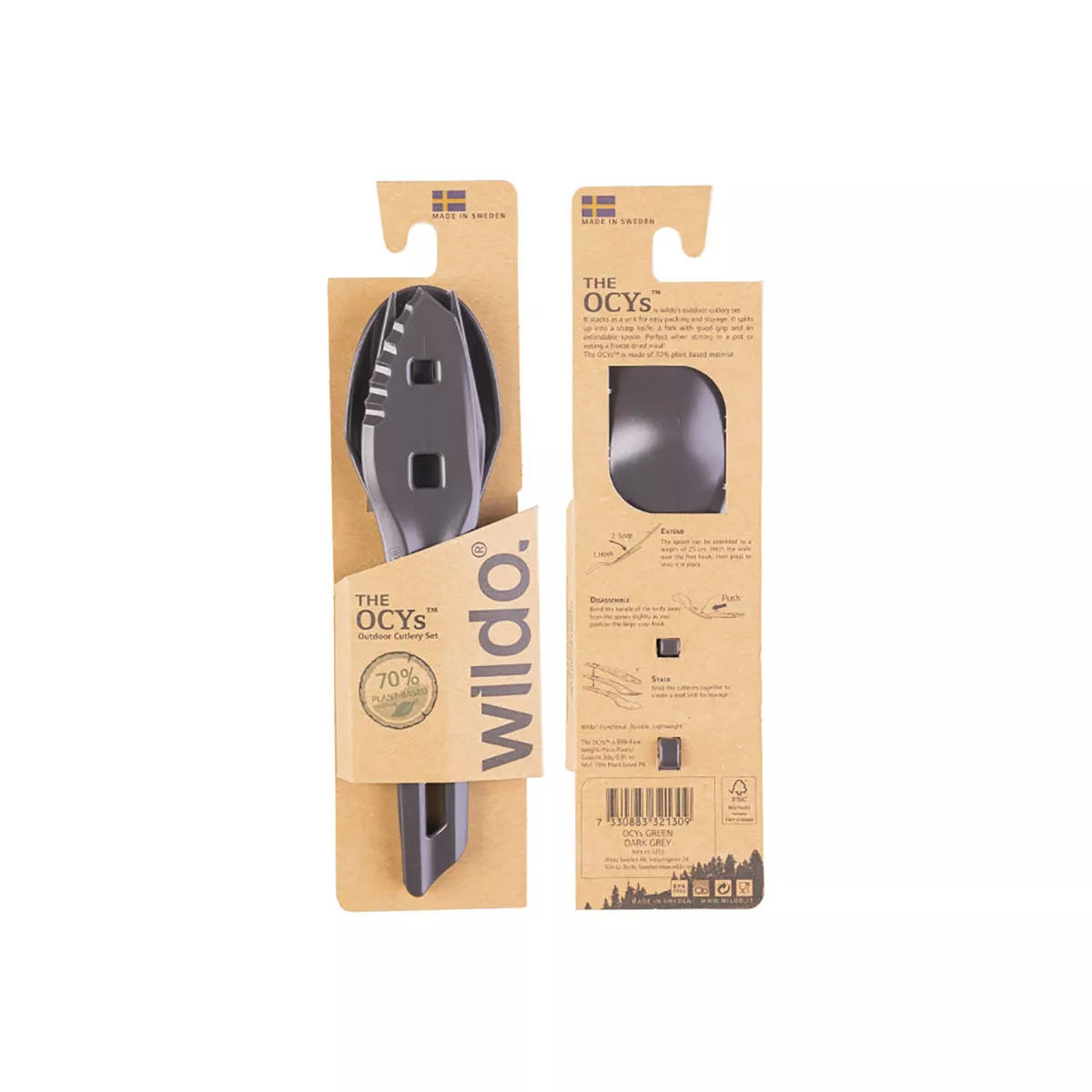 The Ocys Outdoor bestekset Wildo donkergrijs 3-delig, afbeelding 2 van 2