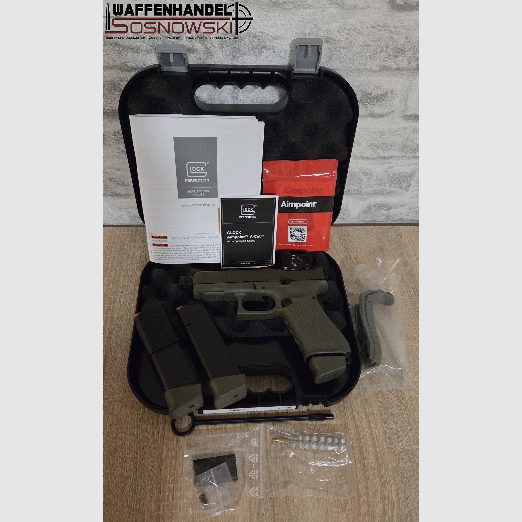 Pistole Glock 45 MOS/FS/GL A-CUT™ Hunter Combo / Aimpoint COA 9mm Luger