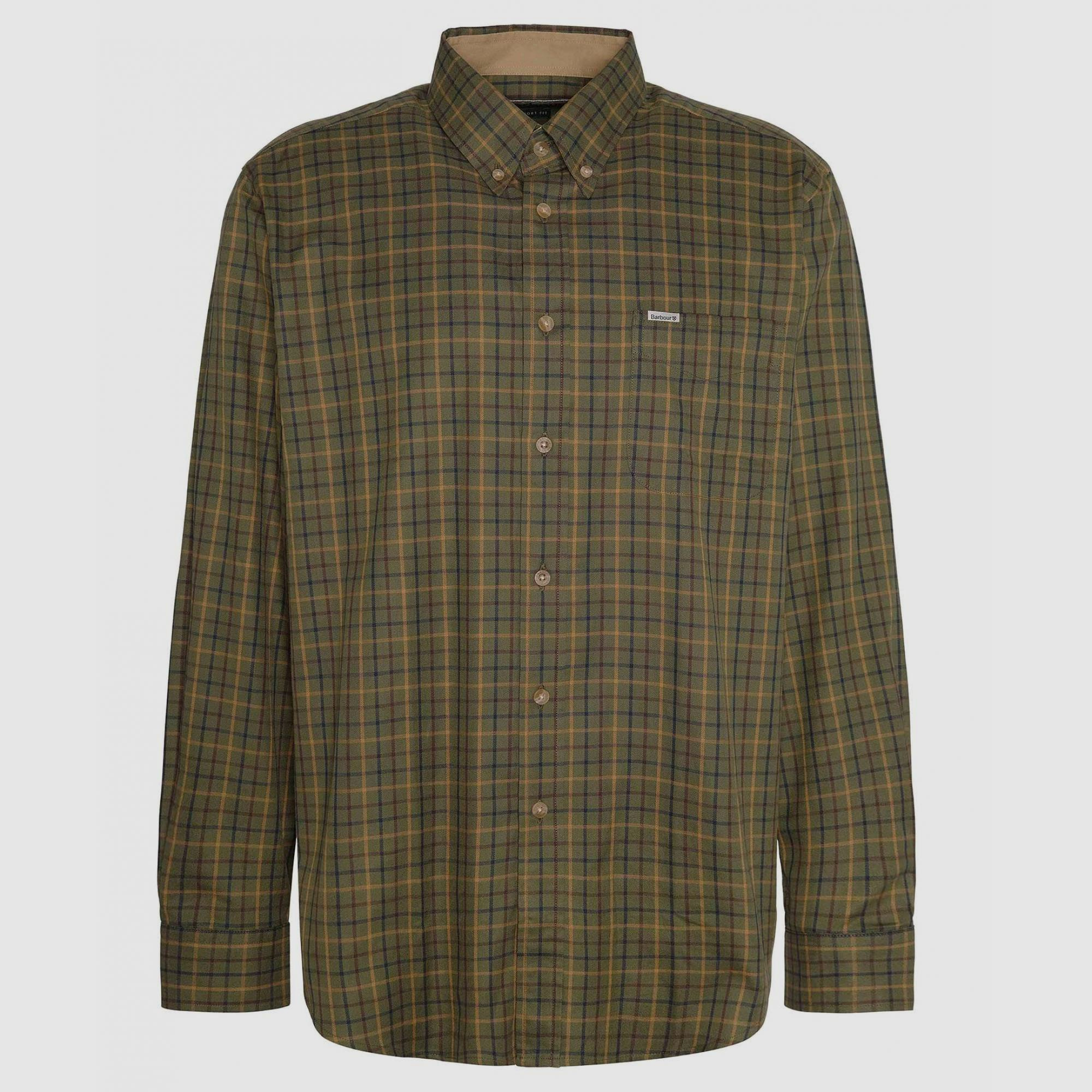 Barbour Herrenhemd Tattersall, Farbe Olive XL