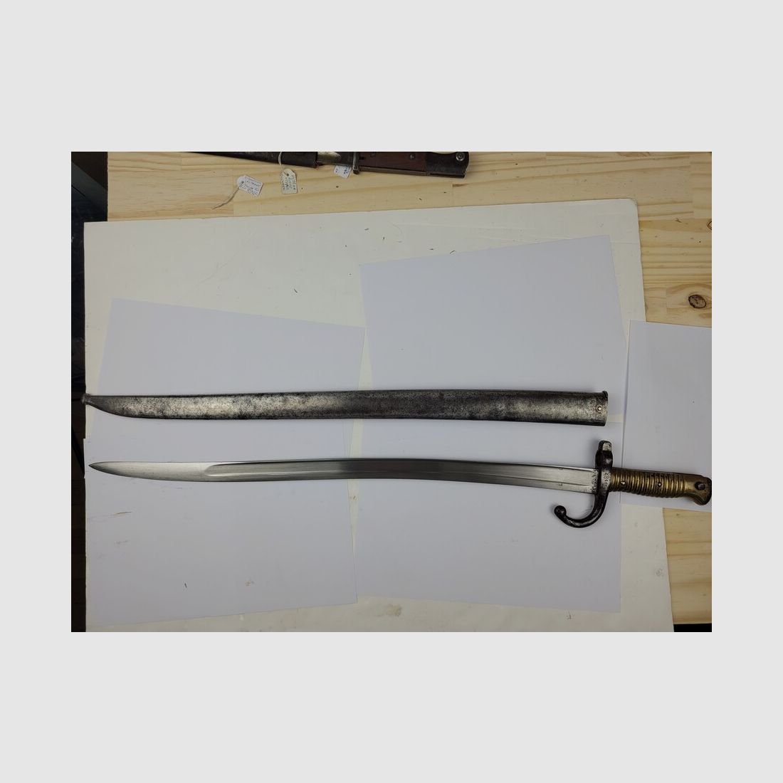 Seltene Bajonett-Säbel Chassepot Mod. 1866 – Stehelin & Cie – mit Nummer – exzellenter Zustand Eines der seltensten, Bild 5 von 14