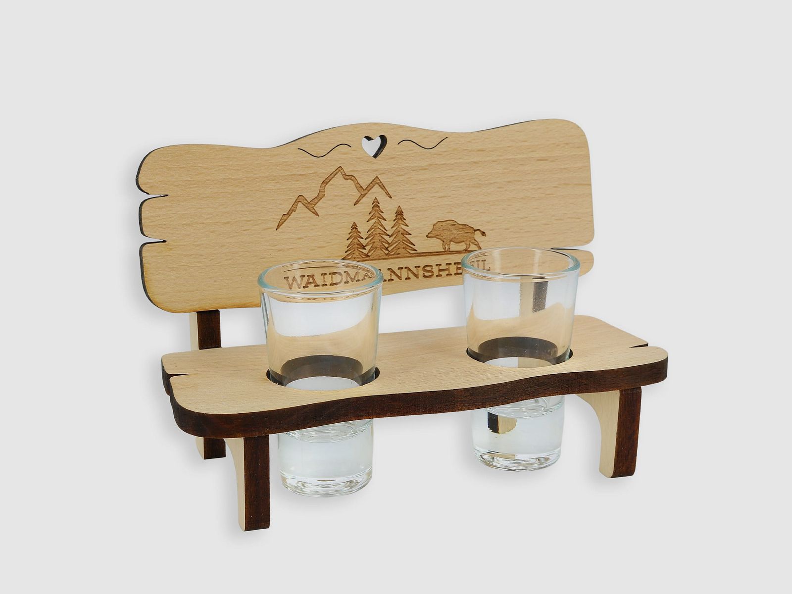 Schnapsbank mit Gravur