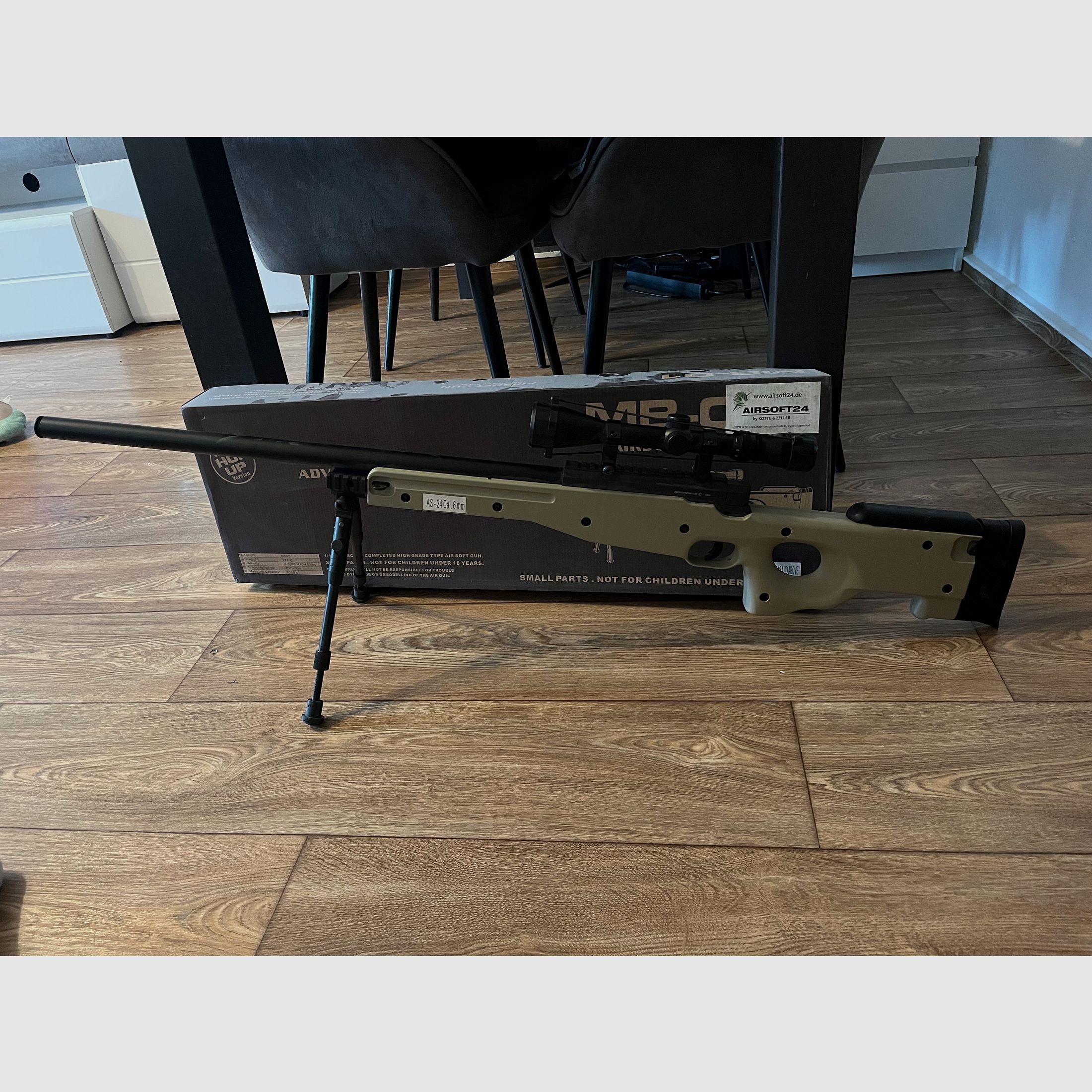 L96 Snipergewehr inkl. Zweibein und Zielfernrohr Springer 6mm BB