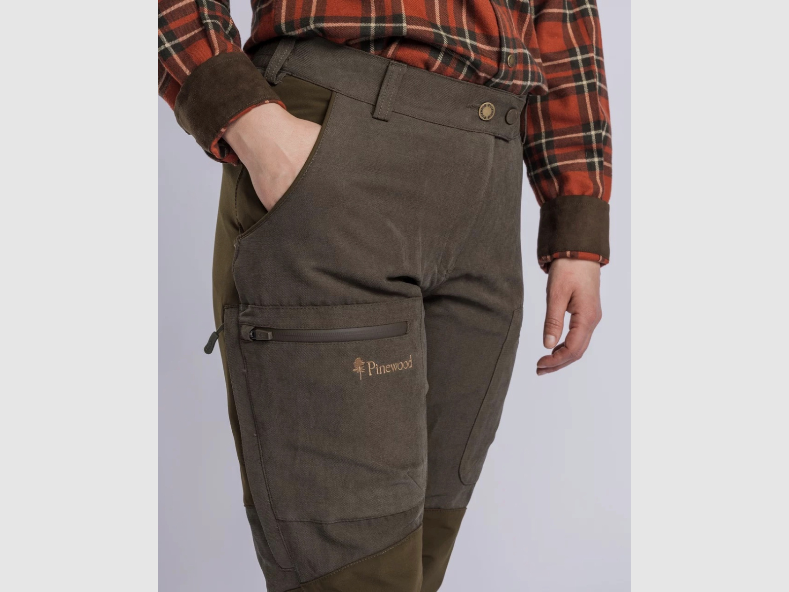 PINEWOOD Caribou Hunt Extrem Damenhose Suede Brown/ Dark Olive