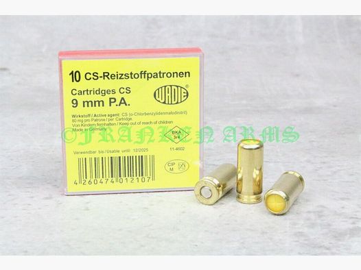 Wadie	 Gaspatronen CS 9mm P.A. 10Stück