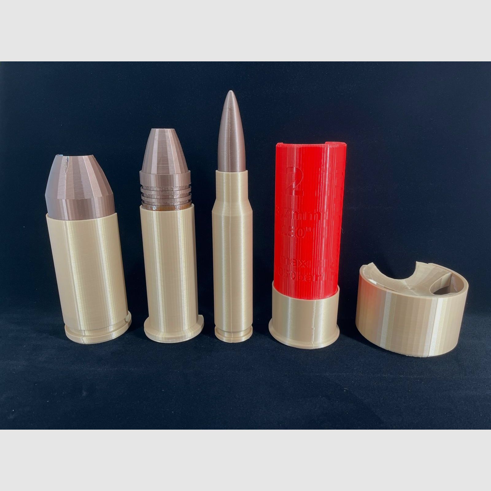 Doorsnedes 9mm Luger, 22 lft, Winchester .308, 12 Gauge & primers voor wapenkennis enz.!