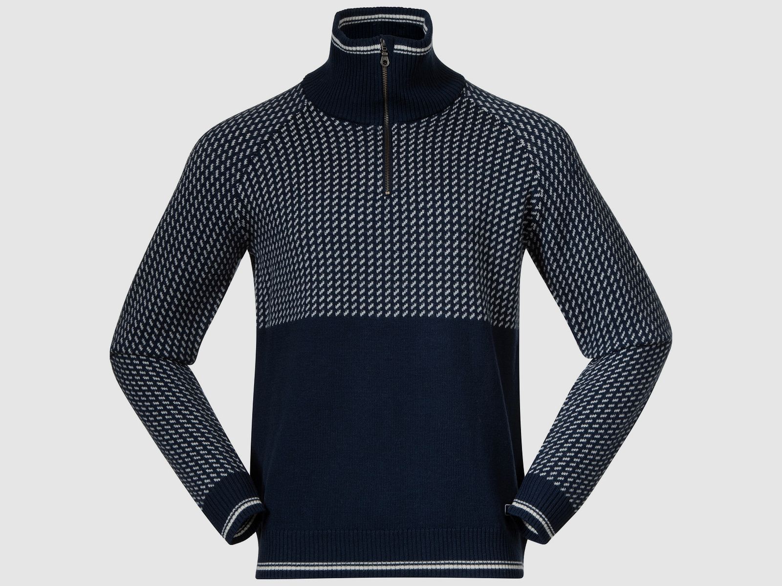 Bergans Alvdal Wool Half Zip Heren Marineblauw/Vanillewit L