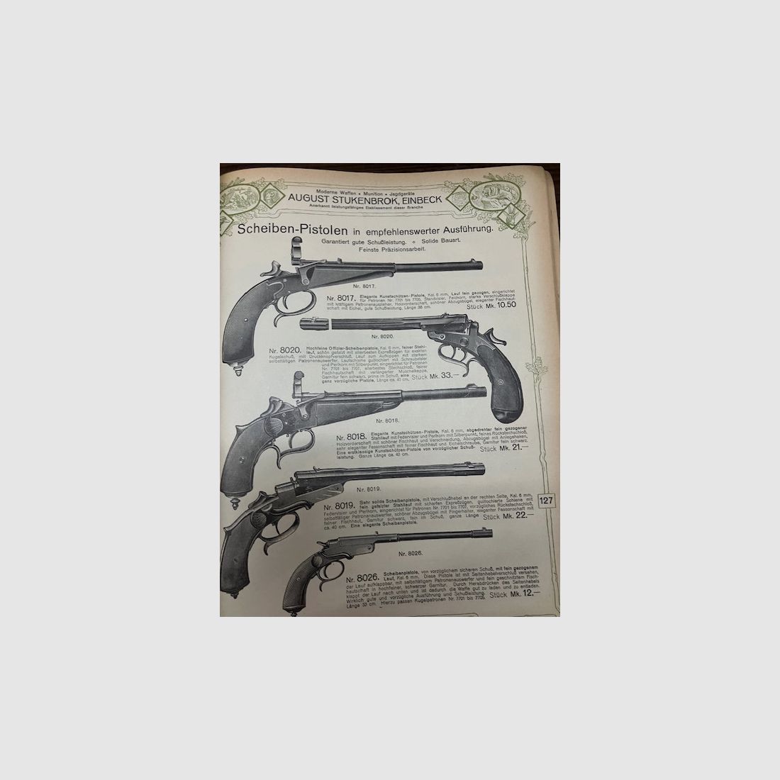 Weapon catalog August Stukenbrok Einbeck, Modern weapons, ammunition, hunting articles