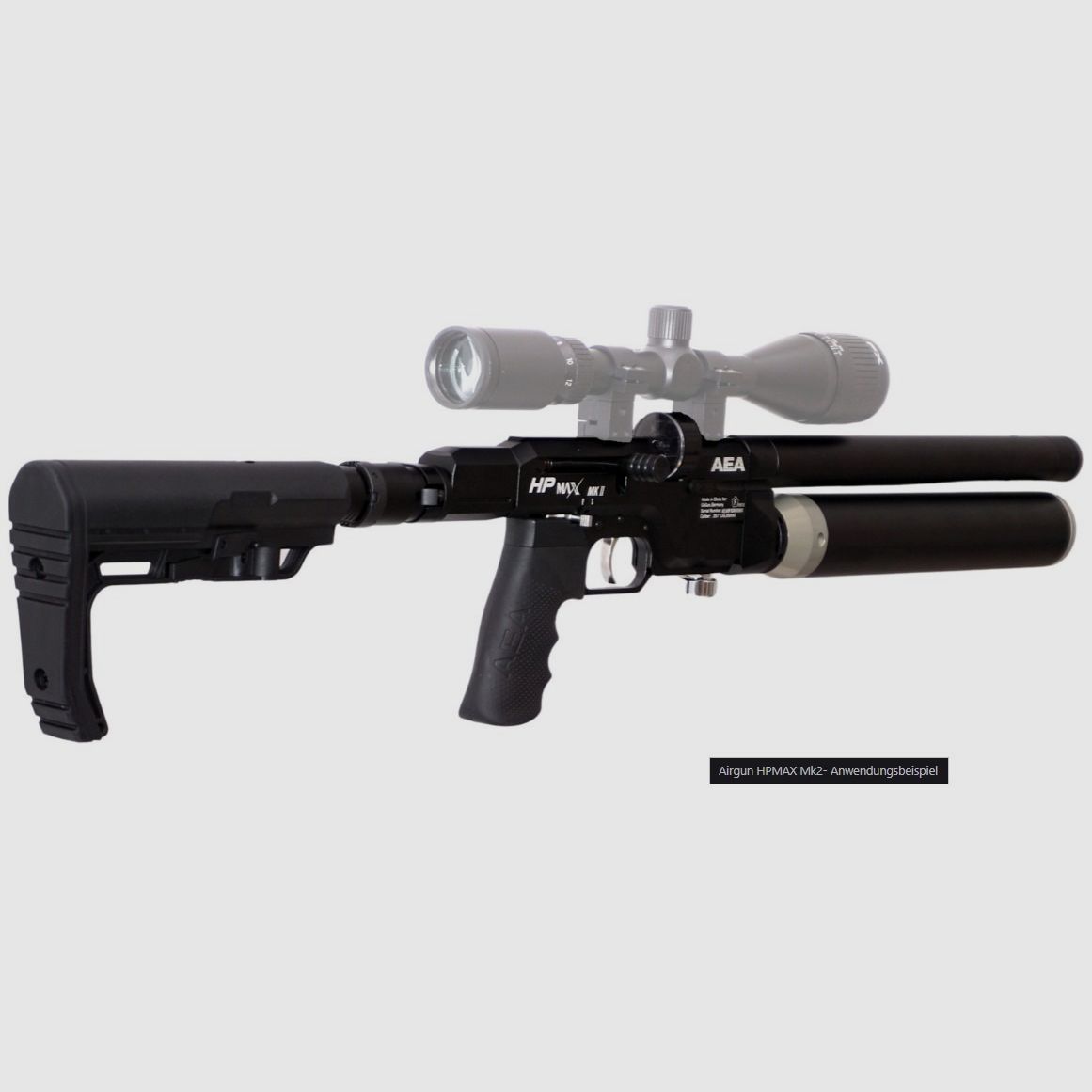 PCP fucile ad aria compressa HP MAX II con molti accessori