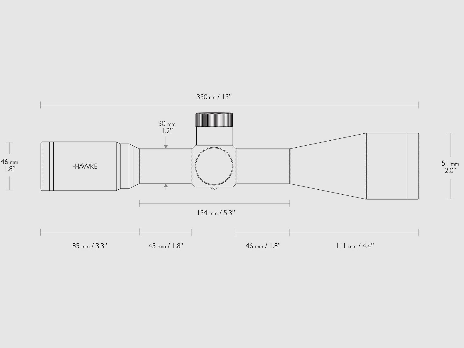 Hawke 13305 AIRMAX 30 WA SF 10x44 AMX IR Absehen