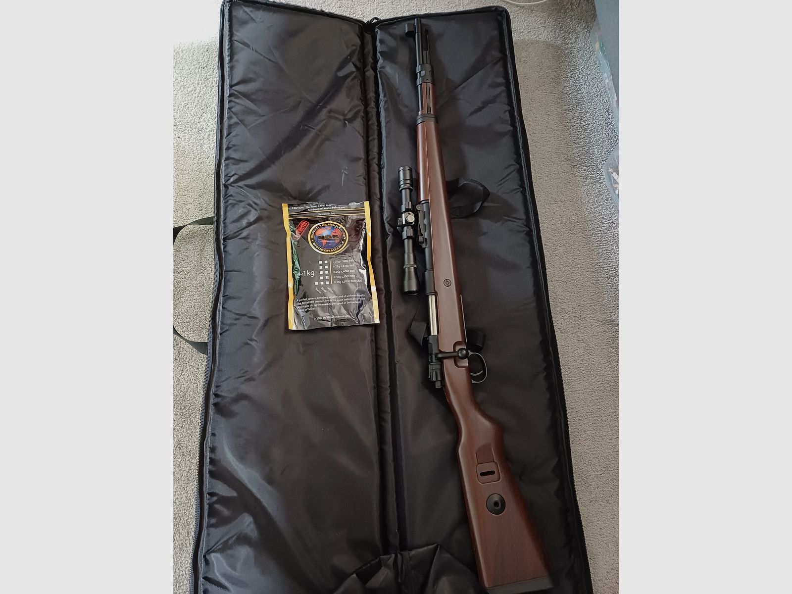 Airsoft, Sniper , K98 Bundle Visier , Tasche und BBS 