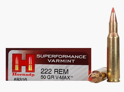 Hornady Superformance Varmint .222 Rem. 50GR V-Max 20 Patronen