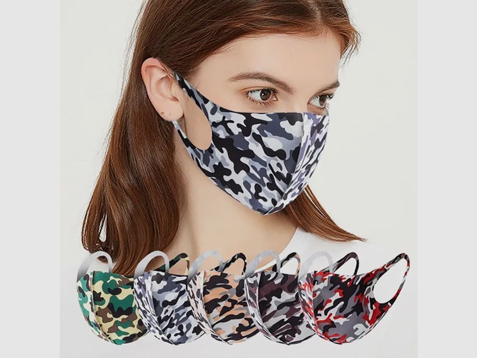 Copertura bocca-naso / Maschera comunitaria - Camouflage Verde - per lei e per lui