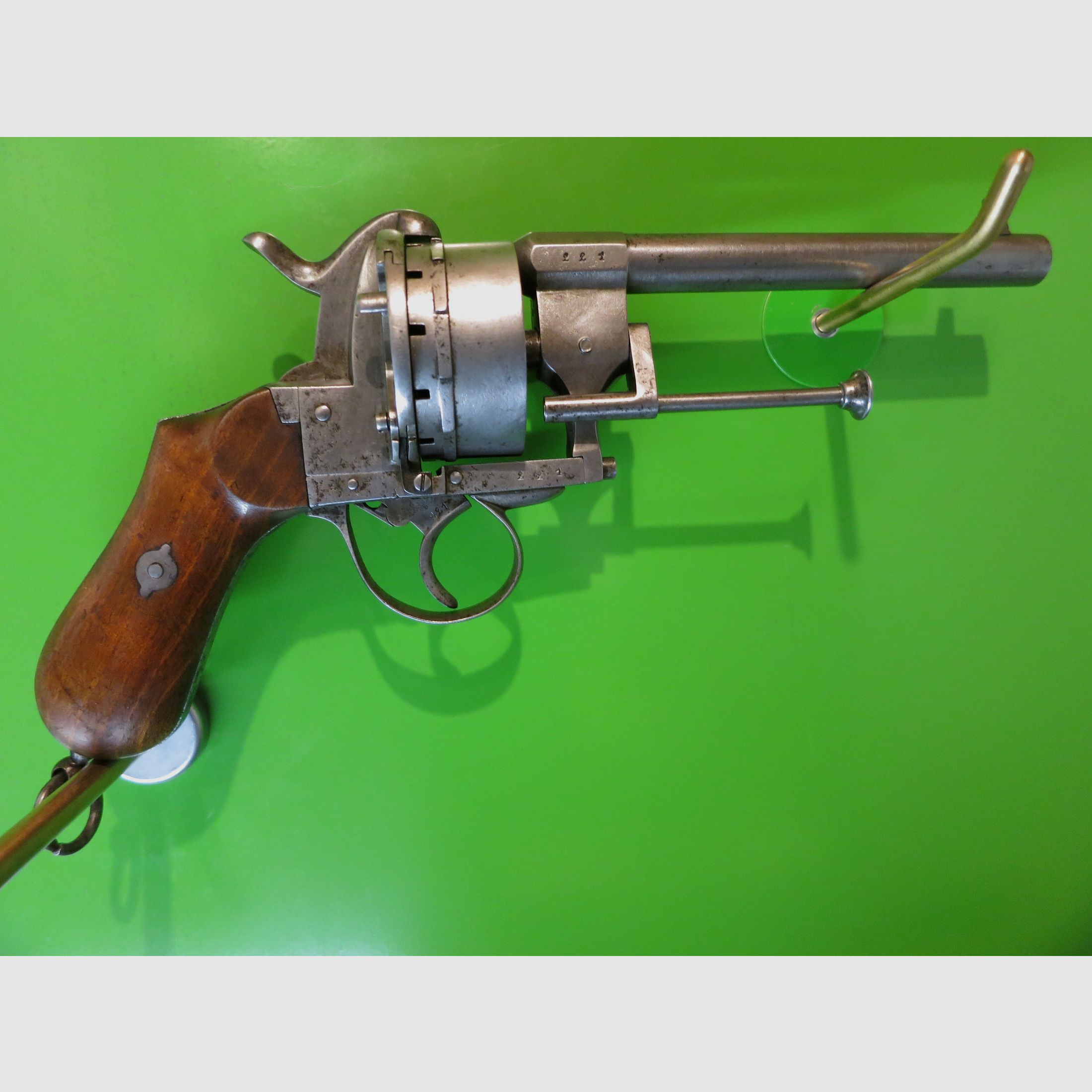 Lefaucheux-Stiftfeuerrevolver 1865, 12 schüssig, Kal. 9 mm Lefaucheux, super selten     #53-
