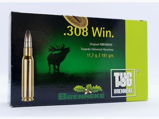 Brenneke .308 Win. TUG 20 pcs 11.7g/180gr. Rifle cartridges
