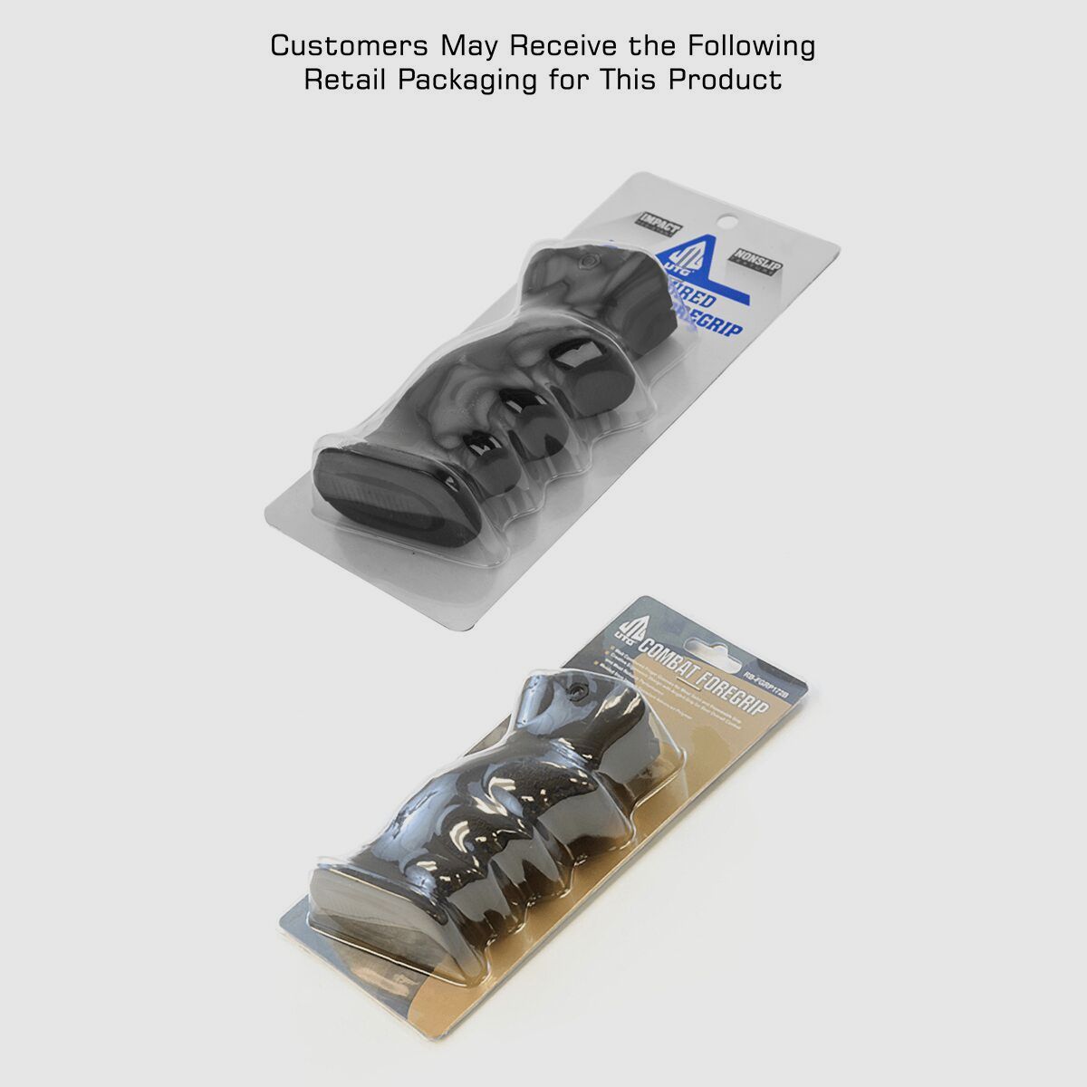 Poignée de combat ambidextre UTG, contour symétrique - Noir