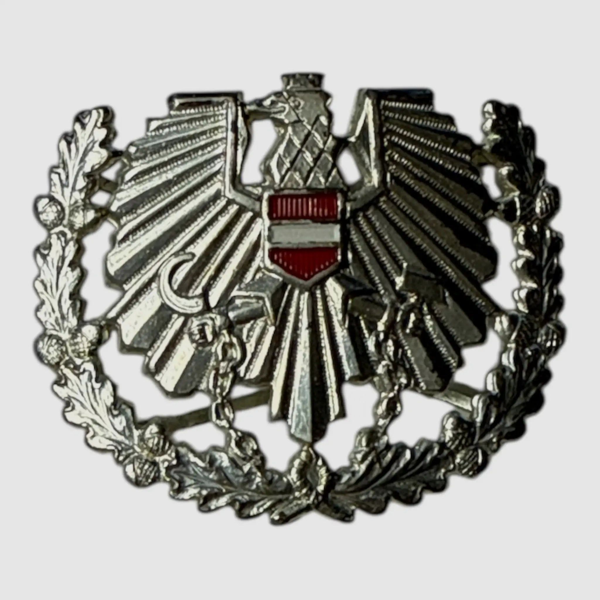 Oostenrijkse Strijdkrachten Oostenrijkse Strijdkrachten ÖBH Barrett badge Adelaar origineel gebruikt - Zilver