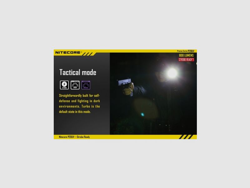 Nitecore P20UV flashlight, 800 lumens, image 13 of 28