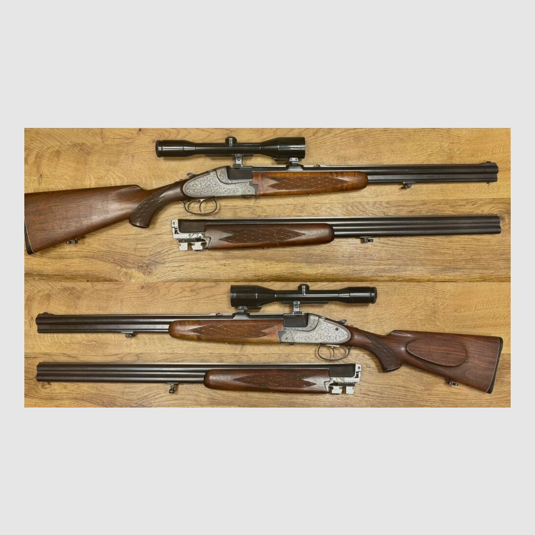 Brünner 572.5 Side Lock Over and Under Combination Gun with Interchangeable Barrel